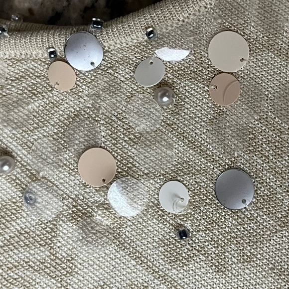 Sigrid Olsen Women's Sleeveless Embellished Knit Floral Crop Top Size Silk S - Picture 9 of 10